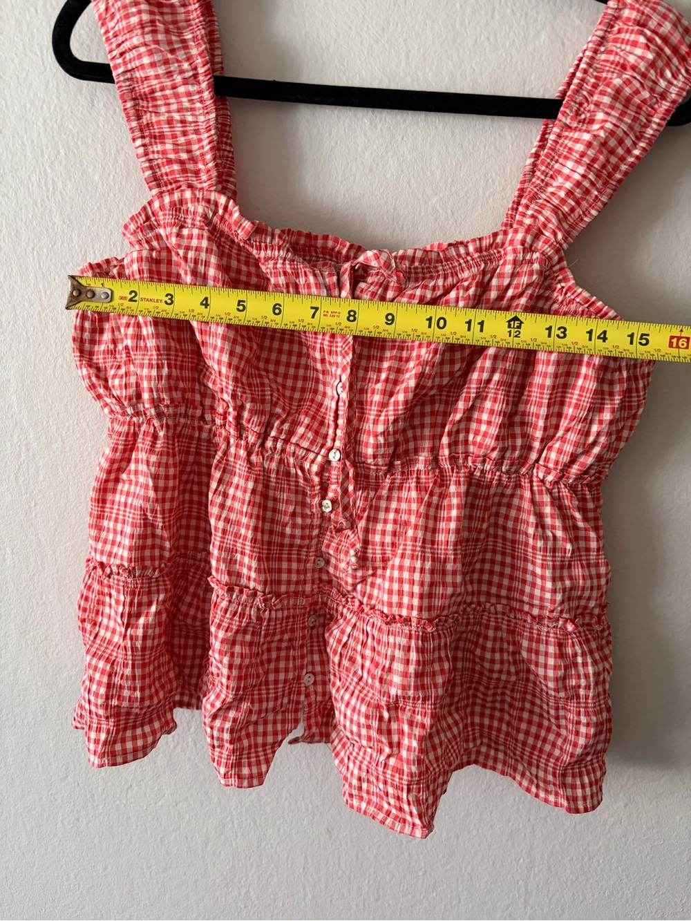 Rewind Red Gingham Ruffle Tank - Picture 6 of 6